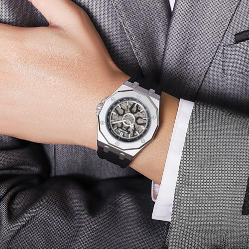 Image of SKMEI Automatic Skeleton Watch, Mechanical Dial, 30M Waterproof, Stainless Steel Band Fashion Gift Watch for Him - M036