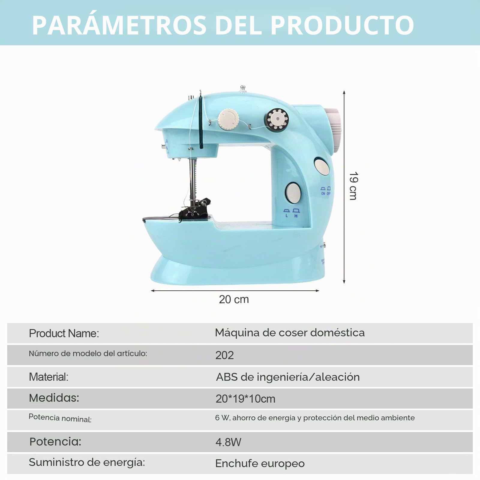 Máquina de coser electrónica, mini máquina de coser de doble hilo, 2 velocidades, con pedal para ropa, cortinas, manualidades con 99 accesorios de costura y mesa de extensión