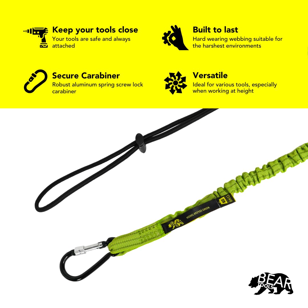 BearTOOLS - Cordón de seguridad con cierre de rosca, color verde