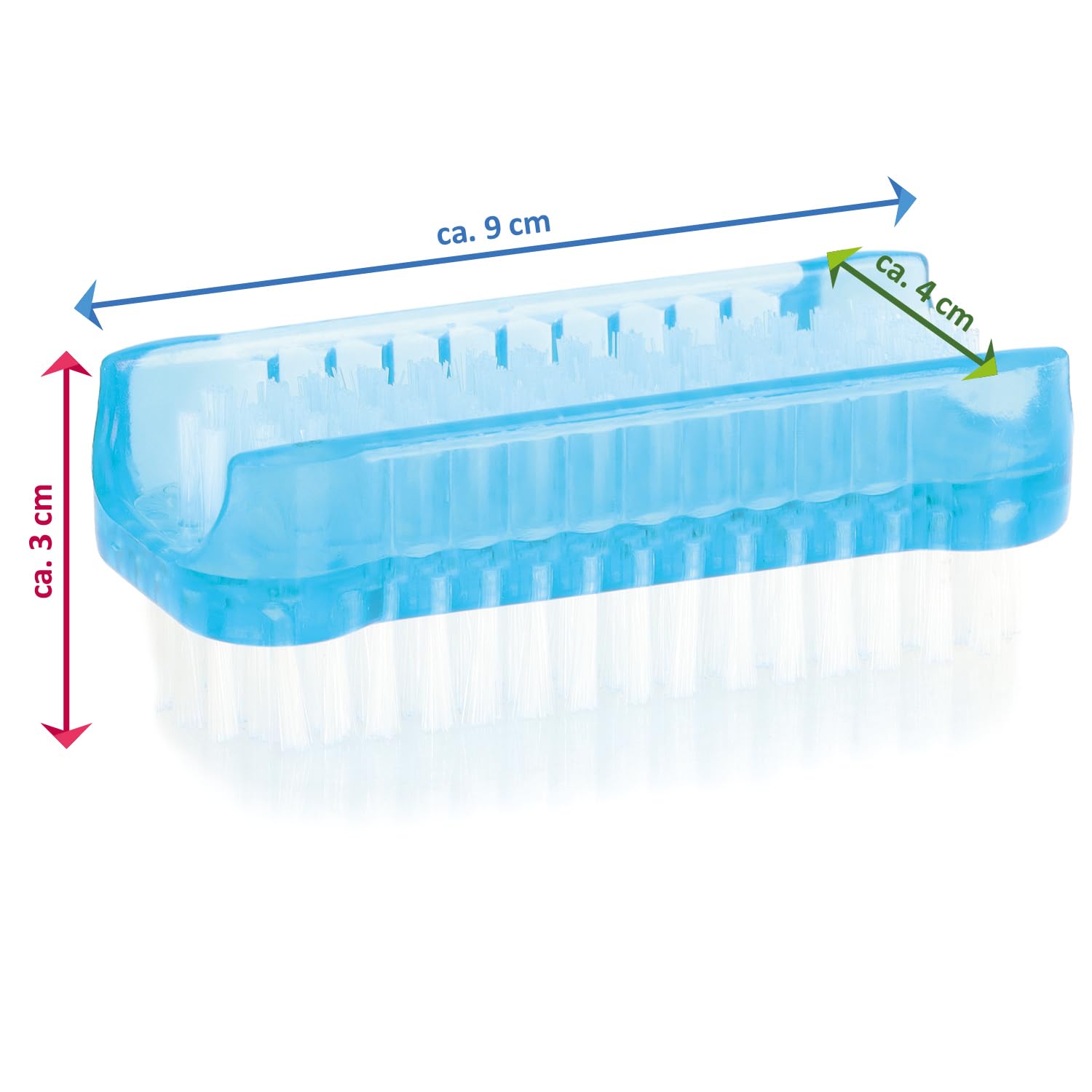 6X Spazzola per Il Lavaggio delle Mani - Spazzola per Unghie in plastica - Spazzola per Le Mani a Doppia Faccia - Spazzola per la Pulizia di Mani e Unghie (Rosso/Grigio/Blu - 6 Pezzi)