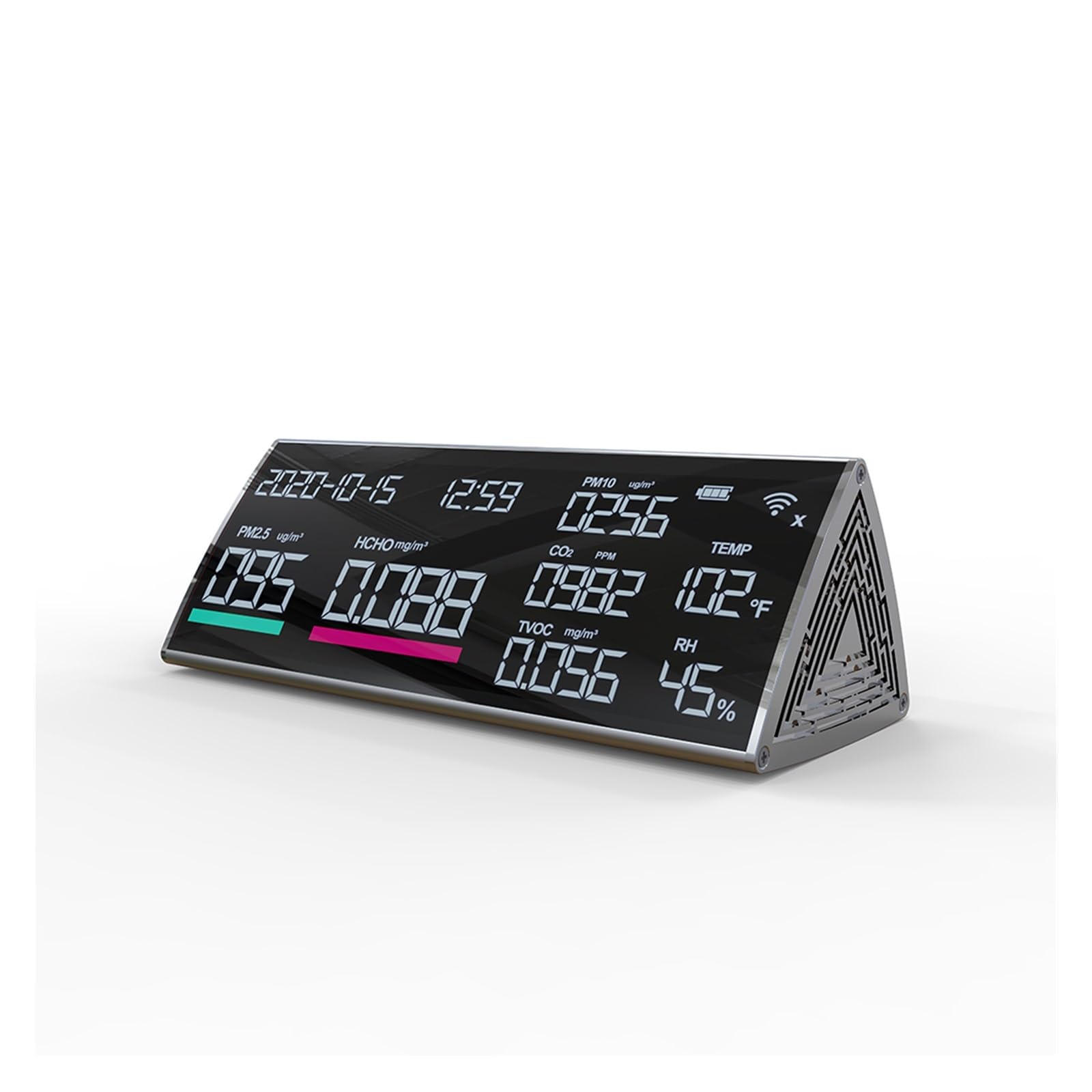 Monitor di qualità dell'aria Co2 Contatore particelle PM2.5 Rilevatore inquinamento da polvere Rilevamento multifunzione Per cucina e camper