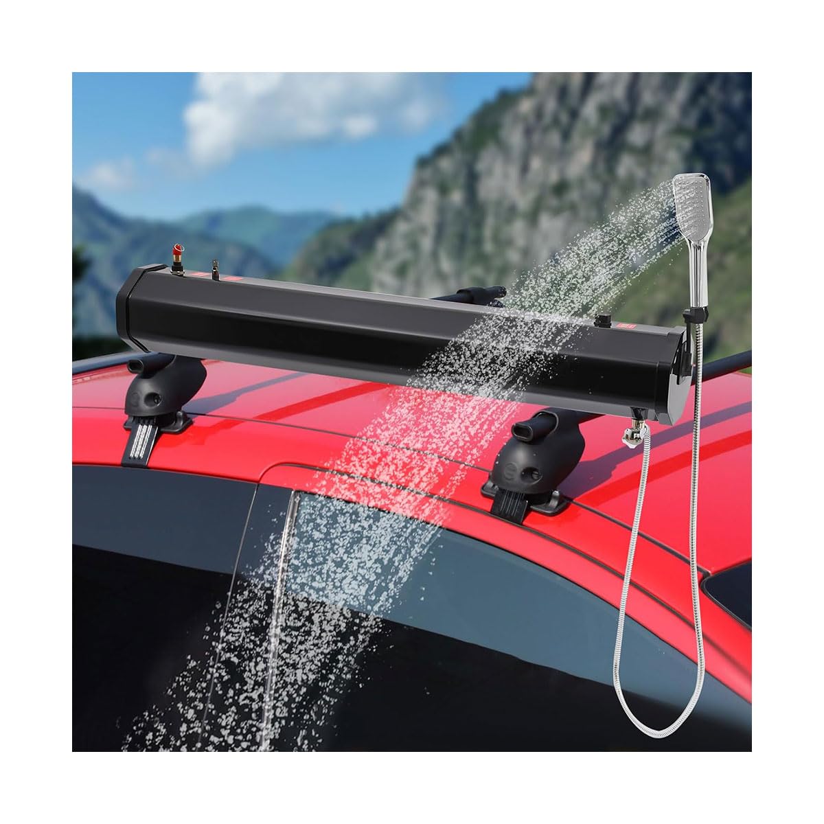 Douche Portable Rechargeable Pour Camping - Pompe étanche, écran LED Température, 4 Pressions