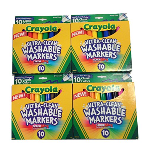 Crayola Ultra Clean Washable Markers (12 Boxes), Bulk Markers for Kids, 10  Broad Line Markers, Arts & Crafts Supplies, 4+