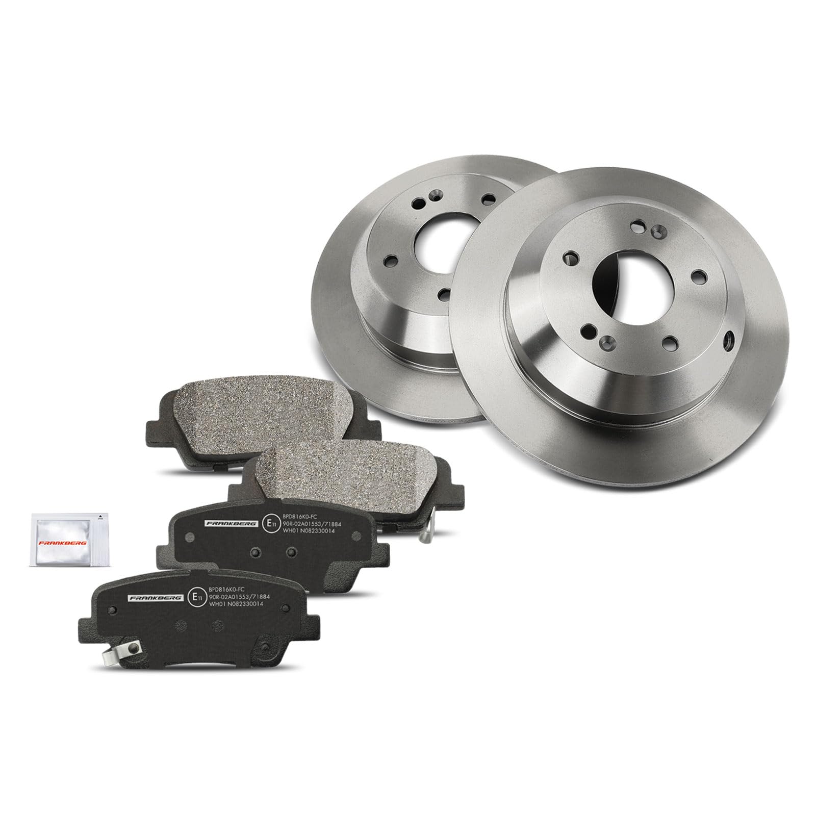 Frankberg Bremsensatz inkl. 2x Bremsscheiben + 4x Bremsbeläge Vorne Kompatibel mit Fiesta VI CB1 CCN 2008-2017 Fiesta VI Van 2009-2017 Replace# 8V512K021AB, 8V512K021AA