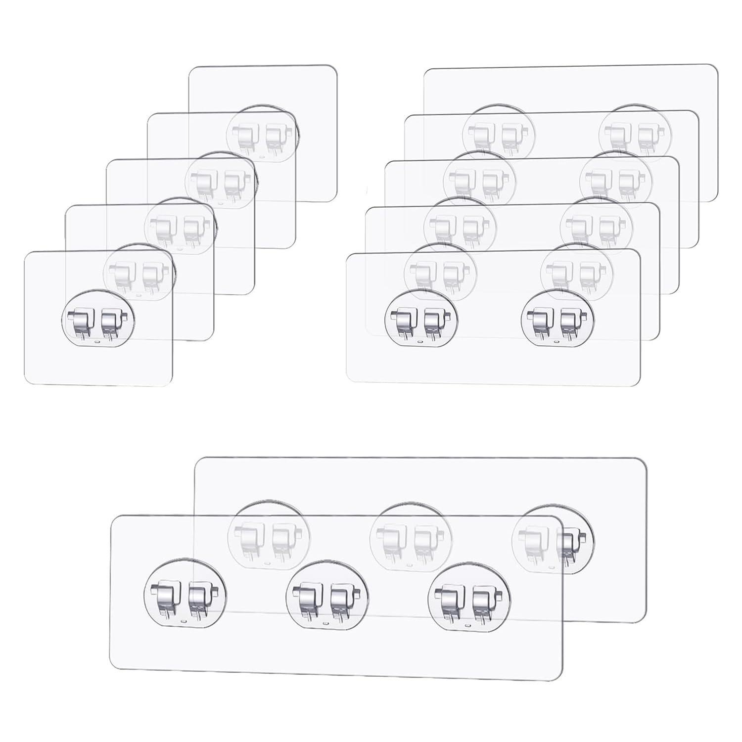Syeycw 12 Pcs Shower Caddy Adhesive Hooks Replacement, Transparent Strong Adhesive Sticker Hooks, For Corner Shower Caddy, Bathroom Storage Shelves, Kitchen Racks And Baskets