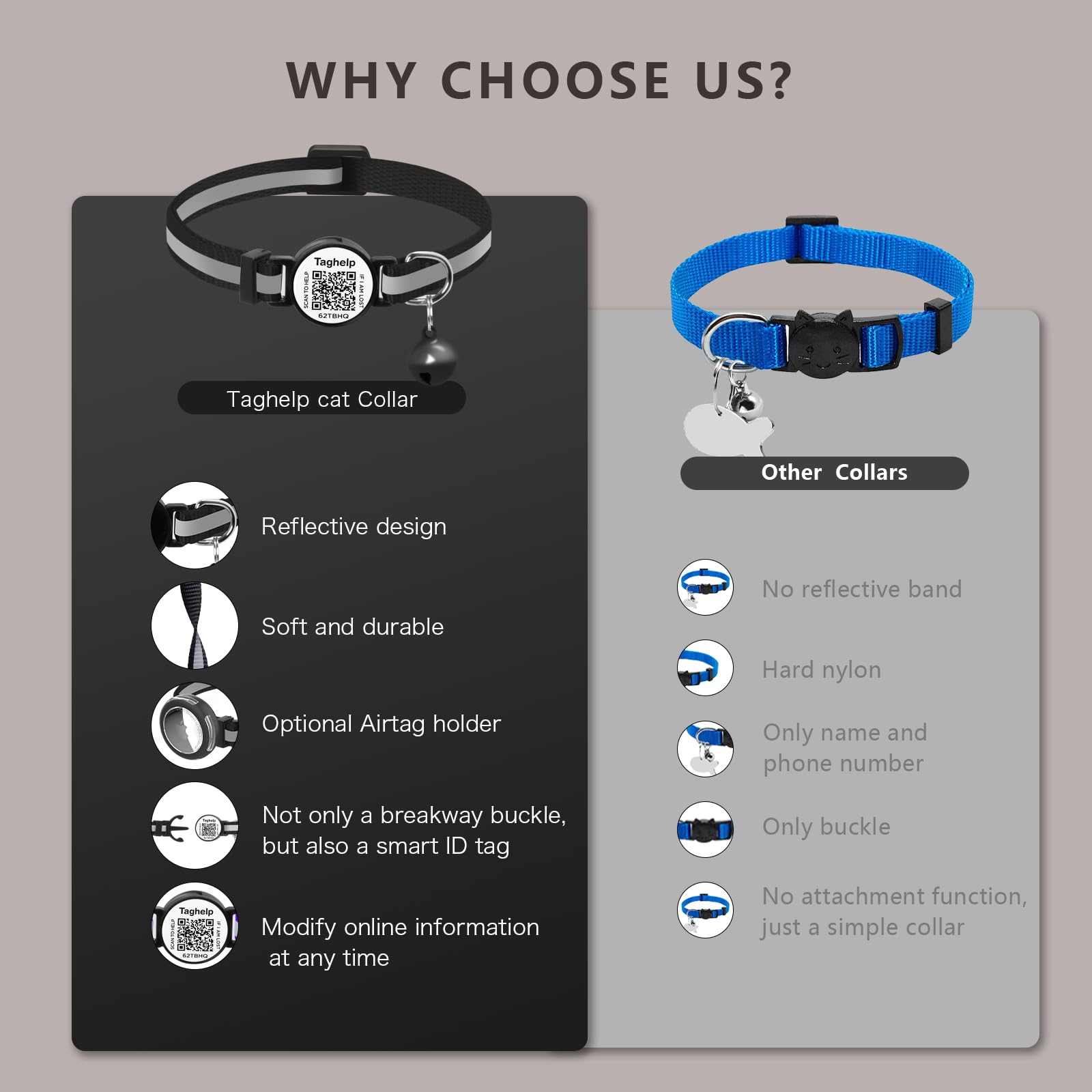 Paquete de 6 collares de gato con campana, bonito collar de gato, ideal para niñas, gatos, niños, gatos, collares reflectantes sólidos y seguros para gatos, etiquetas de identificación de gato con