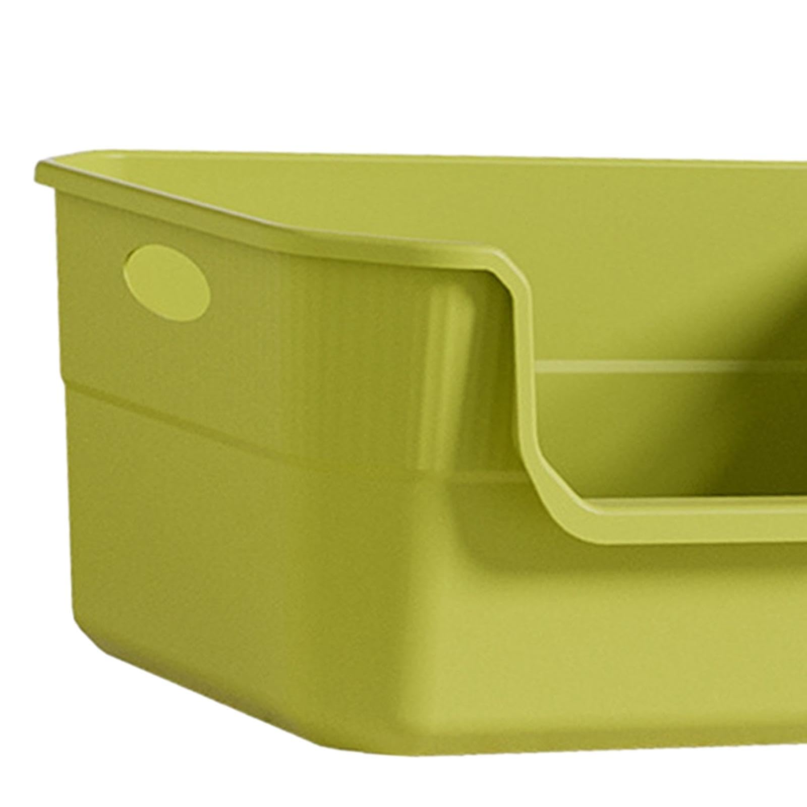 Colcolo Offene Katzentoilette, extra große, leicht zu reinigende, 24 cm hohe Bettpfanne für Katzen im Innenbereich, Sandkasten, Grün