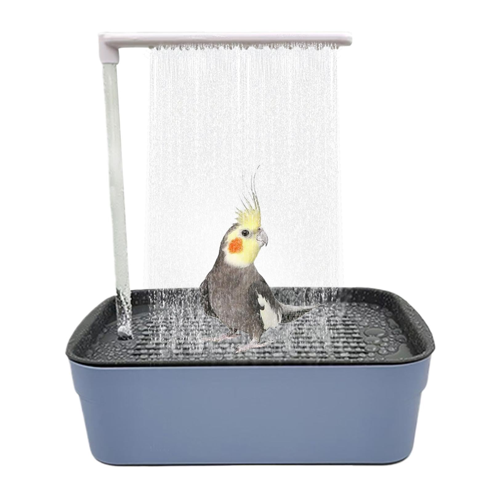 YRTUOP Bird Bath Tub, Automatic Bird Bath Box Parrot Bath Tub Shower With Multiple Faucets Bird Shower Bathing Tub For Small, Medium Parakeet Cleaning Supplies, 31.5x21.5x34cm