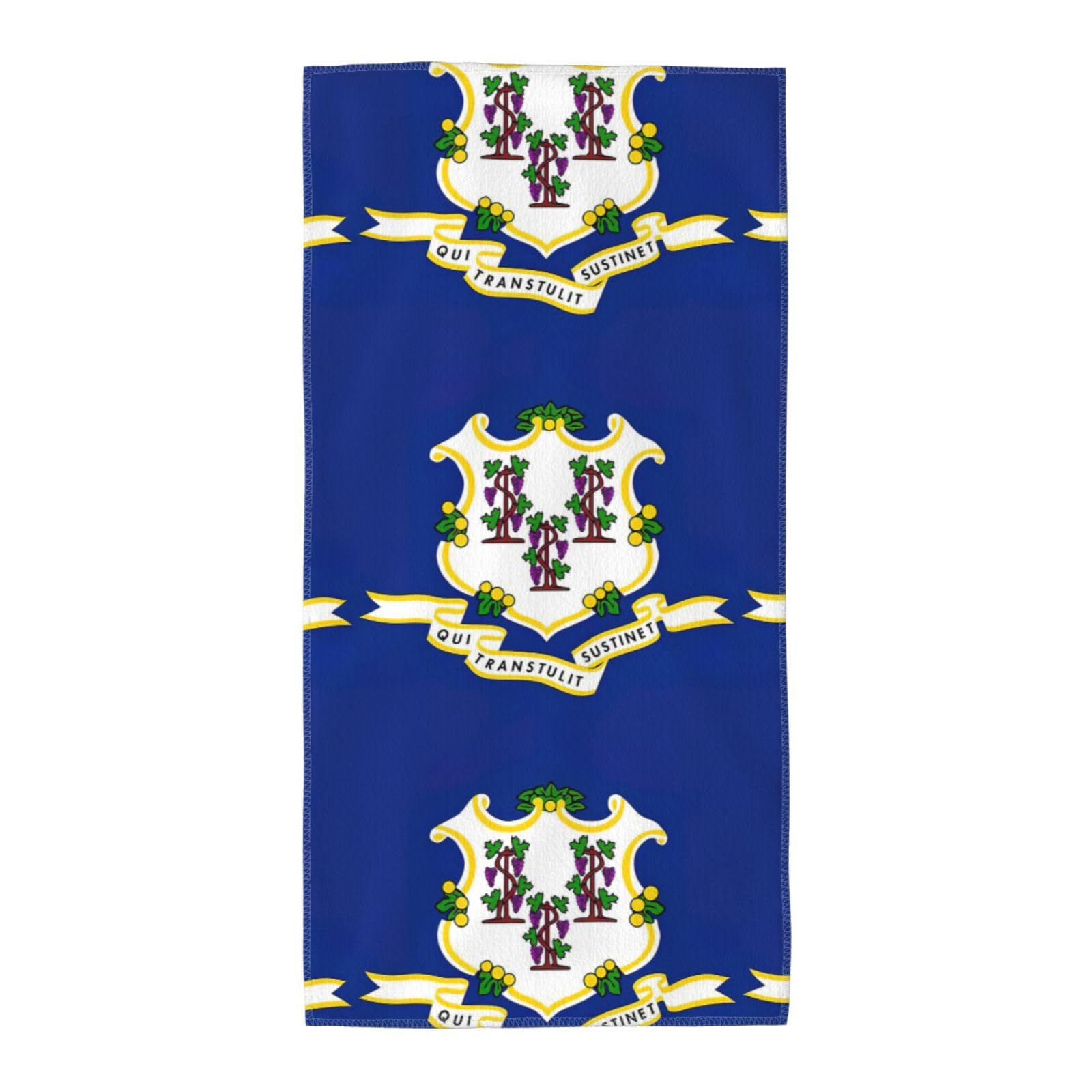 DIEzig Connecticut State Flag Fashion Printed Long Bath Towel For Pool Side Seaside Holiday
