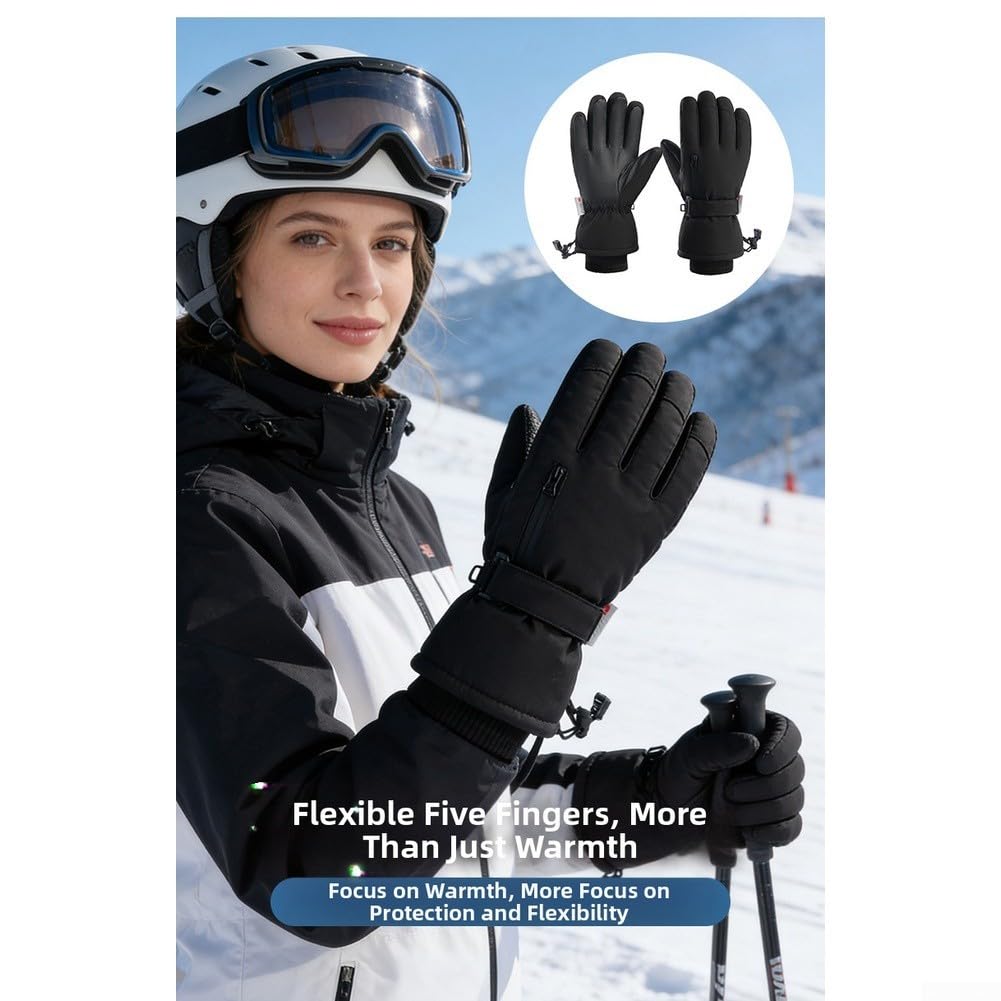 Feegow Guantes de Esquí Impermeables Táctiles Invierno