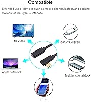 Vista 5 de QiCheng&LYS Cable de extensión USB C tipo C macho a hembra Thunderbolt 3 Cable de extensión USB 3.1 (10 Gbps) de carga/sincronización/video/audio 4K