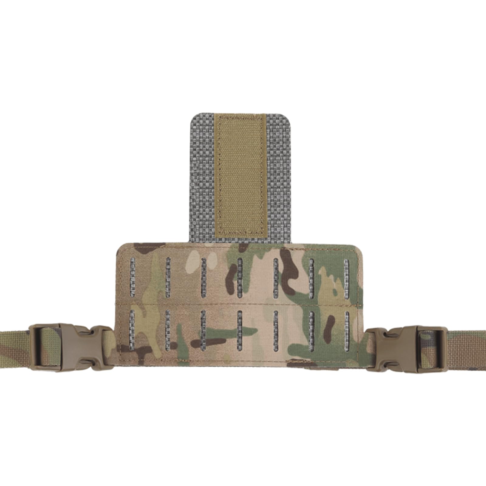 FoldPanel MOLLE Hanging Holder for PRC 152/148 Radio Case, Plate Carrier for Walkie Talkies Pouch with Adjustable Chest Strap & Buckle, Expanded Chest Rig Attached to Tactical Vest by Hook Loop(CP)