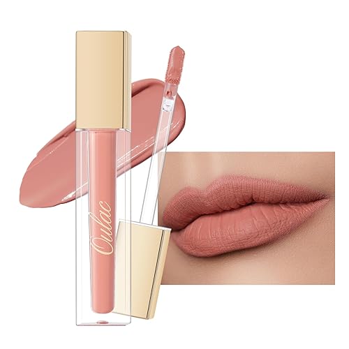 Miniatura 1 de Oulac Lápiz labial rosa líquido mate para mujer, brillo de labios de larga duración, impermeable, sin transferencia, cremoso de alta pigmentación,