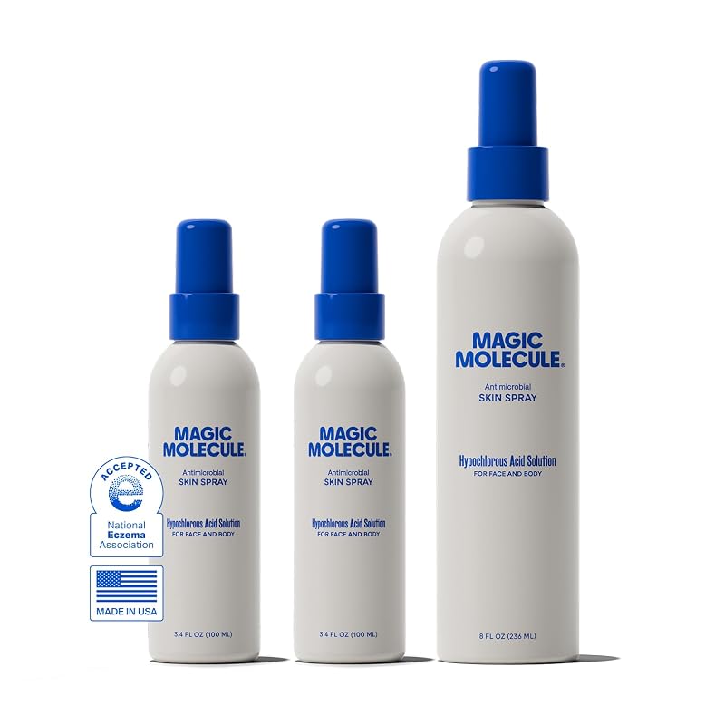 Magic Molecule Spray para a Pele com Fórmula de Ácido Hipocloroso, 240 mL + 100 mL, Pacote com 2