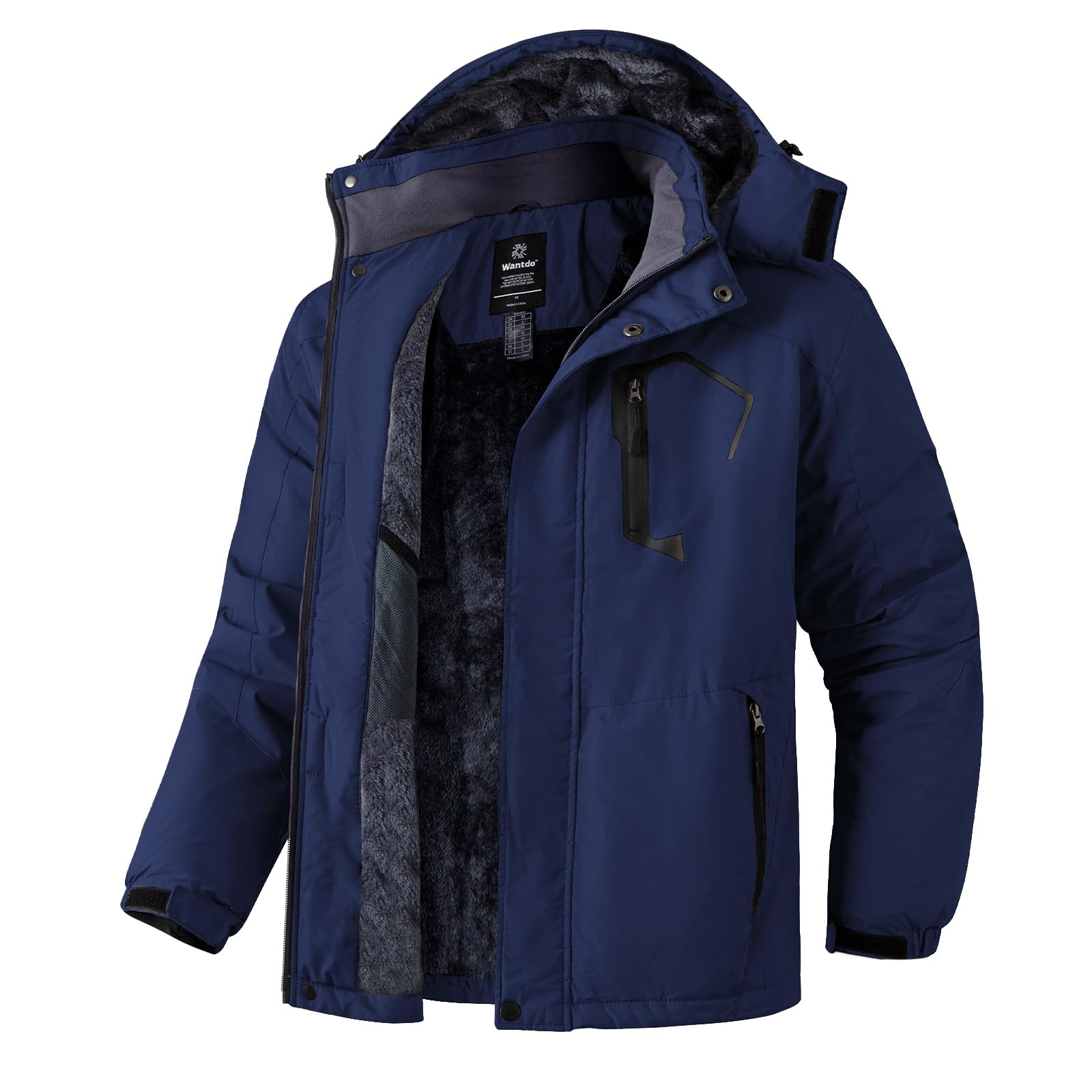 Wantdo Chaqueta de Esquí de Montaña para Hombre Abrigo de Invierno Impermeable con Capucha Cazadora de Snowboard Cálida Chaqueta al Aire Libre Antiviento Hombres — view 15