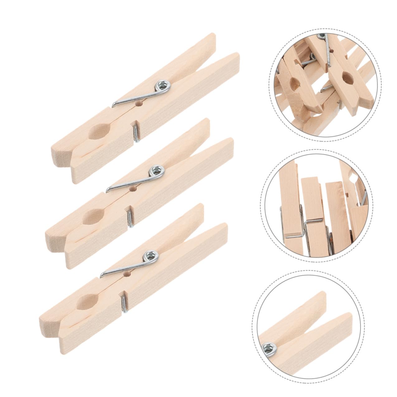 TEHAUX 150 pezzi Mollette in Legno per Bucato Clips Antiscivolo Resistenti per Vestiti e Foto Mollettine Compatte per Asciugatura e Organizzazione Casa per Calze e Indumenti Delicati