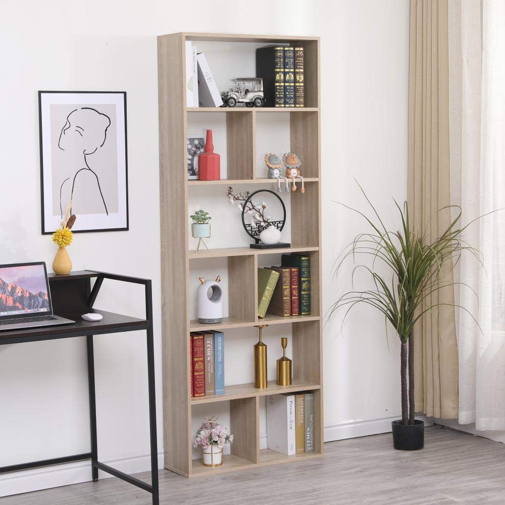 Libreria A Giorno Rovere – Contemporanea – MDF 70x23,5x188,5 Cm – 6 Ripiani Robusti – Autoportante – Per Soggiorno E Ufficio – Portata Max 60kg - 3
