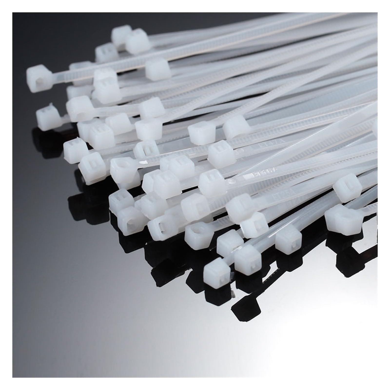 Fascetta in nylon di plastica autobloccante 100 pezzi Nero 5X300 Anello di fissaggio per fascette per cavi 3X200 Fascetta per fascette con cerniera (Colore : Bianco, Dimensioni : 3x150mm) (White 4x3