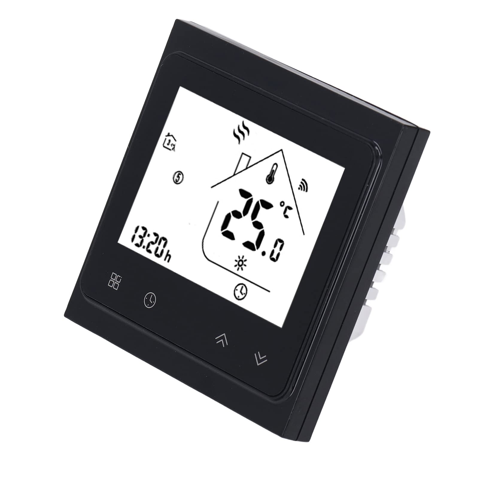Termostato digitale WiFi con schermo touch LCD per riscaldamento efficiente dell'acqua, controllo preciso della temperatura, nero, 1 unità