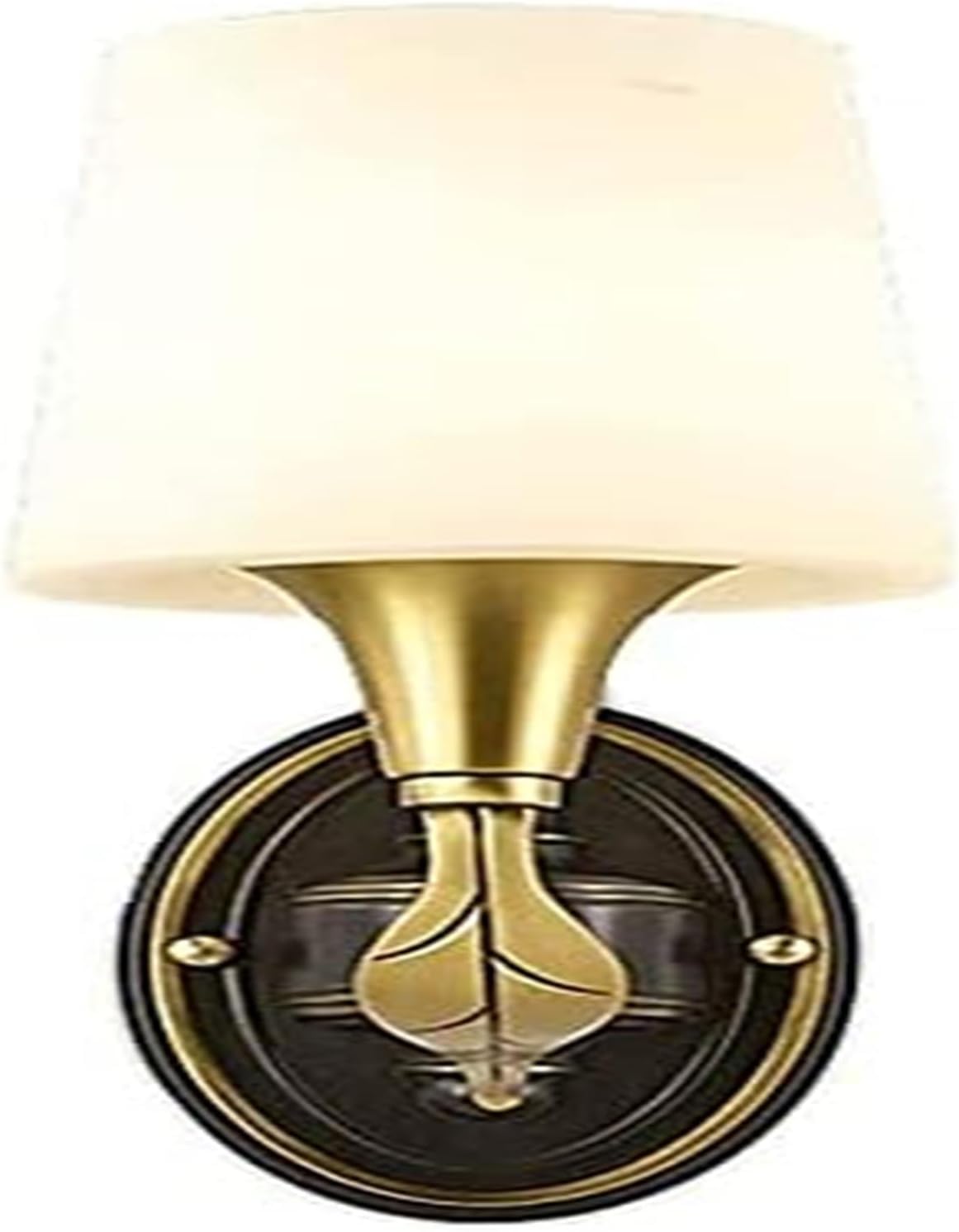 HXYSXHJUO Wall Lamp Amen Style Copper Single Head Semi-Flush Mount Indoor Sconce Lighting Fixture with White Glass Shade E14 Rustic Geometric Light,Chaner