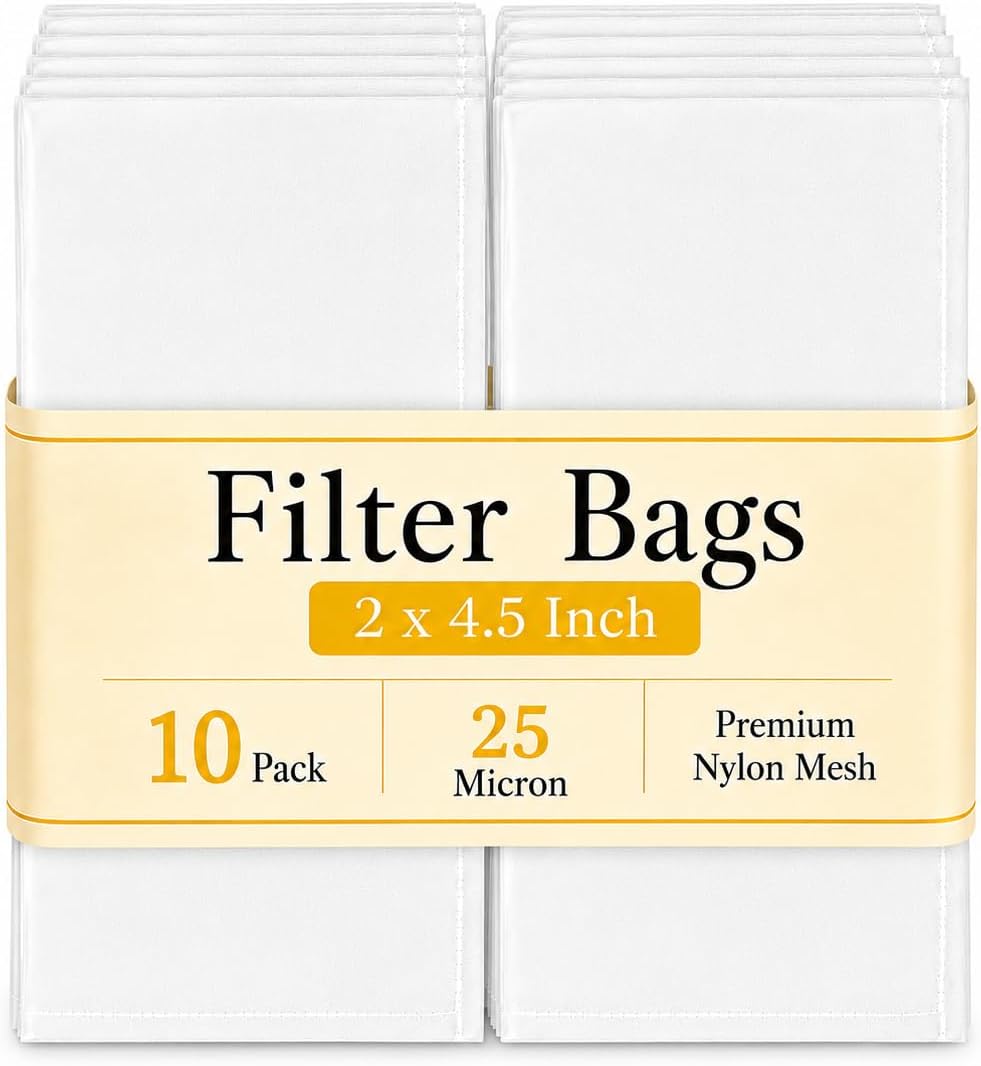 CARGEN 2 x 4.5 Inch Nylon Mesh Tea Filter Bags 50 Count 120 Micron