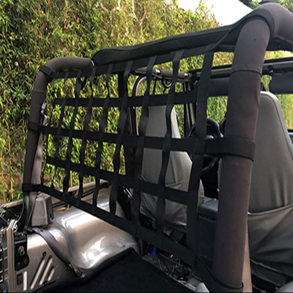 pour Wrangler Filet de Chargement supérieur arrière,Accessoires de Wrangler de Repos de hamac de Toit de Voiture YJ, TJ, JK, JL 1987-2020 de retenue de Barre de Cage de Protection de Toit