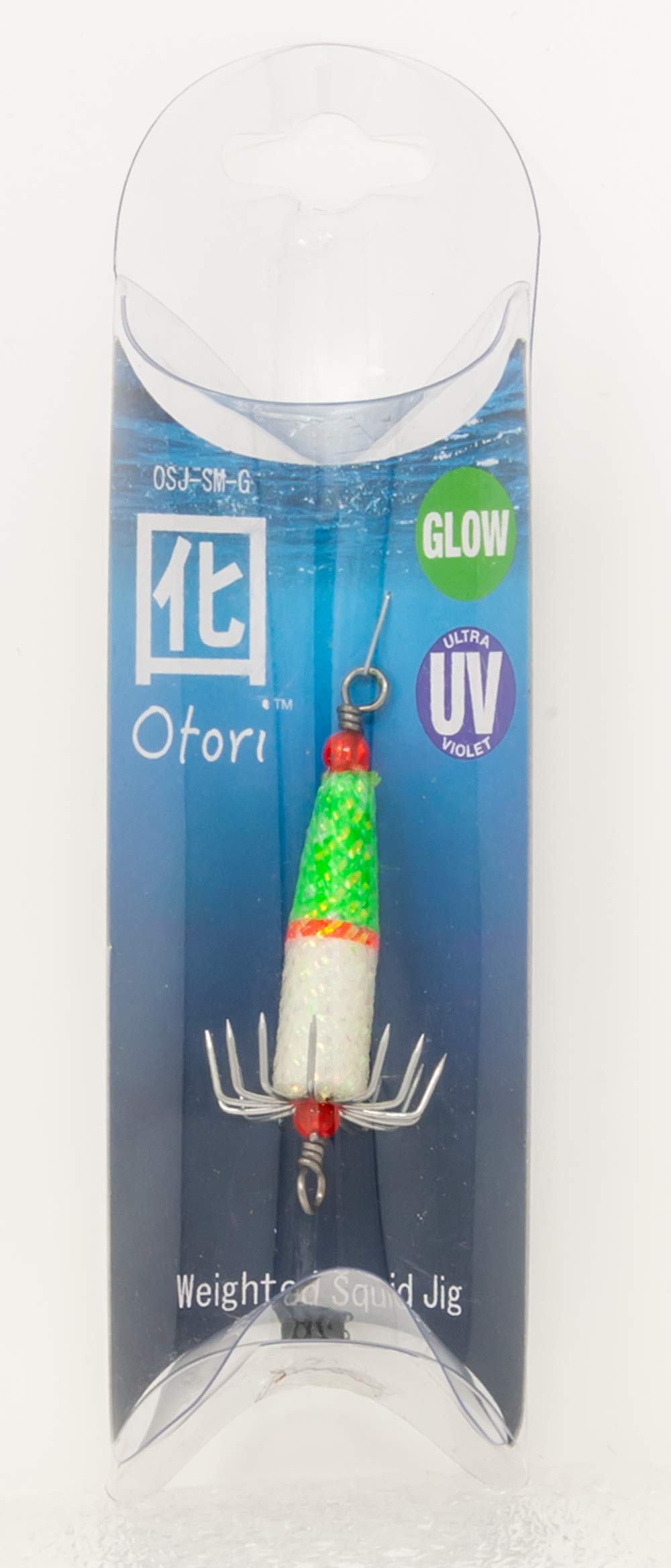 Beau Mac OSJ-G Squid Jig Skinny Med Green/Glow 7/8" Hk