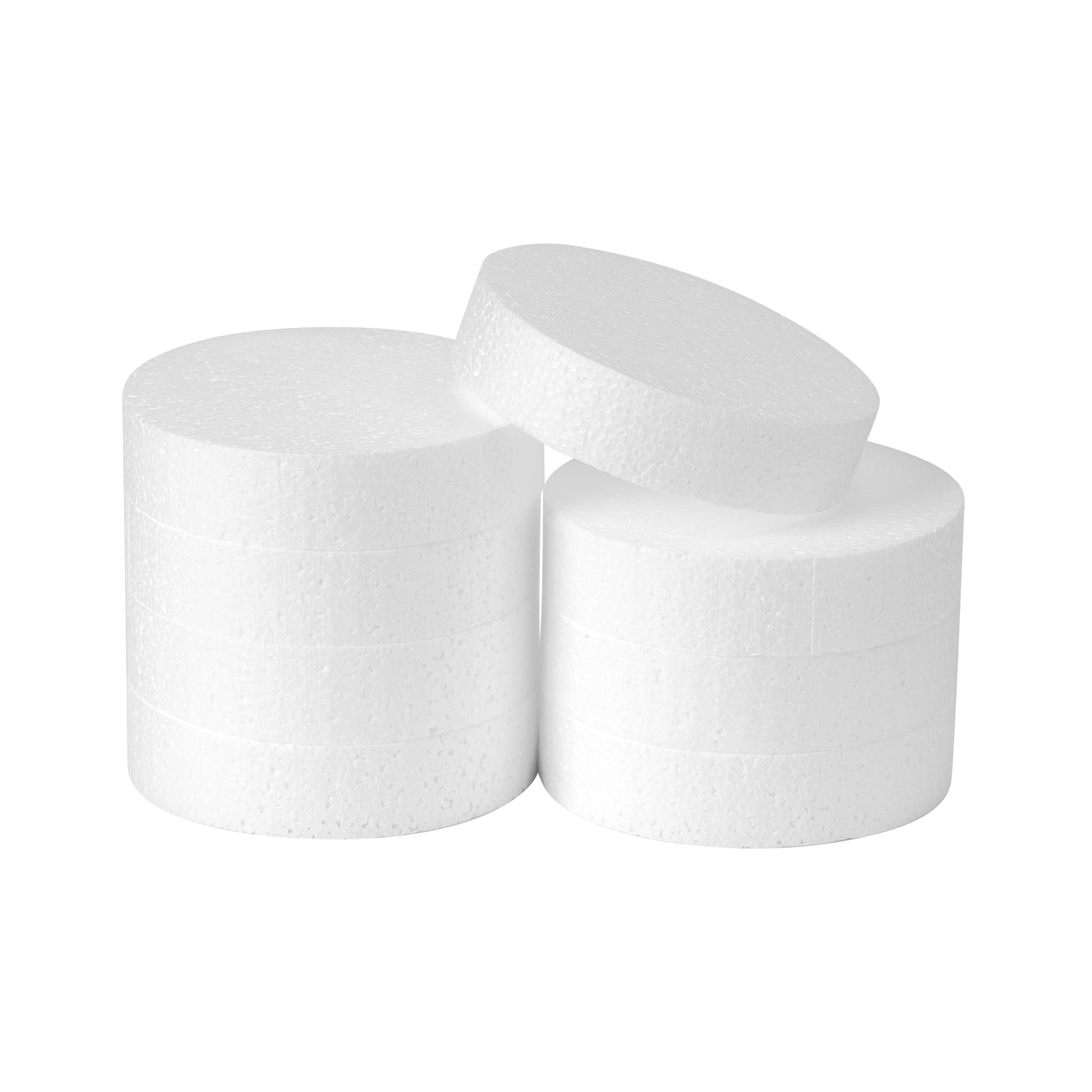 4 Inch Foam Circles for 8-Pack 1 Inch Thick, Crafts, Polystyrene Circles for DIY Crafts School Supplies Decorations(White)