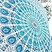 Bless International Indian Hippie Bohemian Psychedelic Peacock Mandala Wall Hanging Bedding Tapestry (Peacock Sky Blue, Queen(84x90Inches)(215x230Cms))