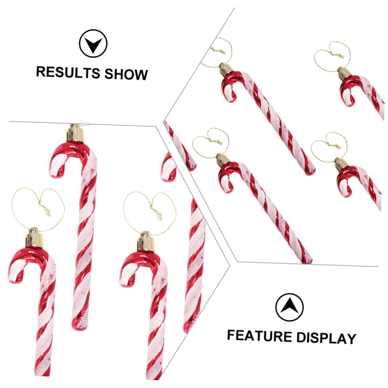 MAGICLULU 7 Sätze Weihnachtsstock Weihnachtsbaum-anhänger Weihnachtsbaum-hängeornamente Christbaumschmuck Zum Aufhängen Weihnachtsverzierung Zuckerstange Weihnachtsdeko Überzug 6 Stück * 7