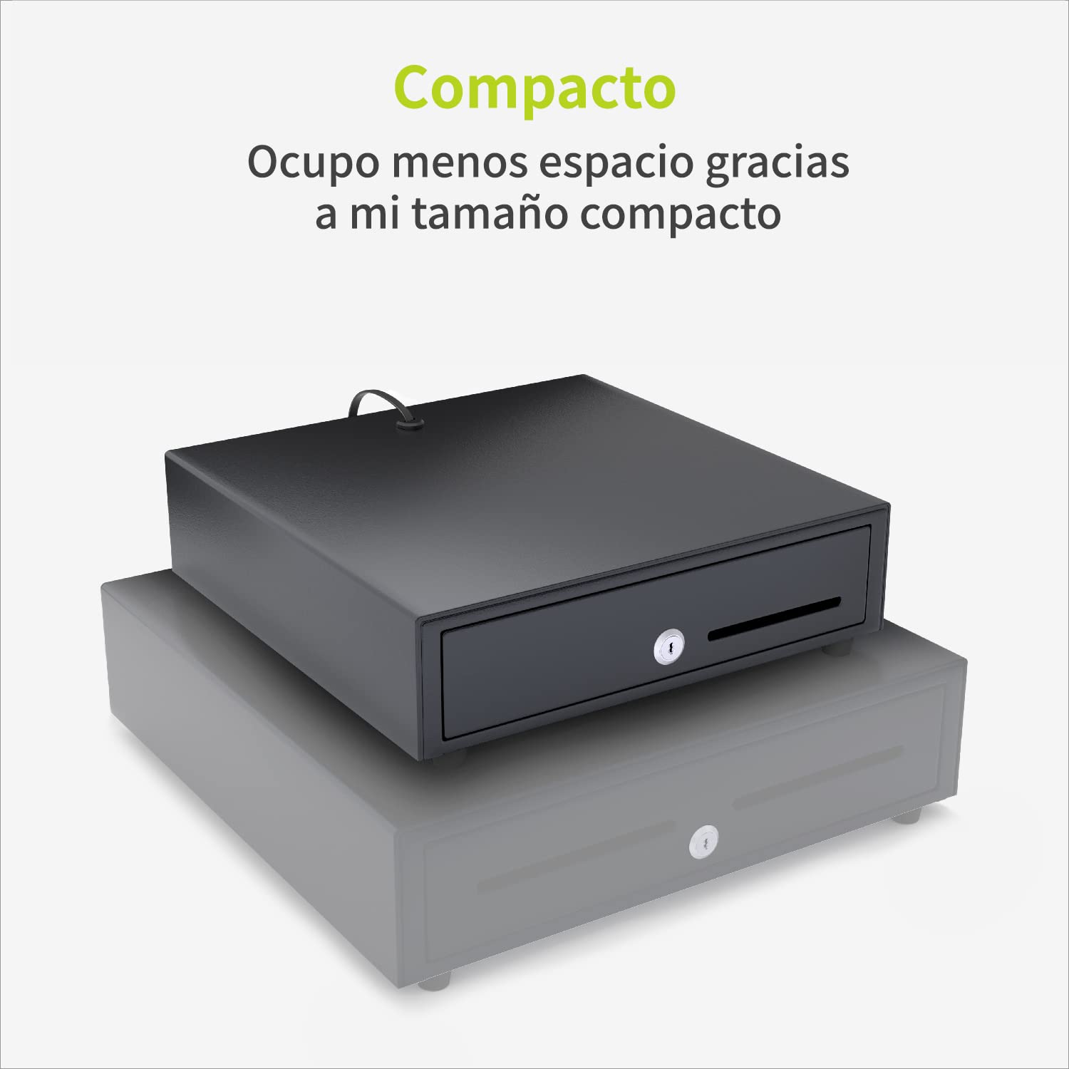 ACROPAQ Caja registradora - Apertura eléctrica con conexión RJ11, 33 x 33 cm, Con caja monedas, Encajable bajo cantador - Cajon caja registradora, Caja registradora negocio - Negro