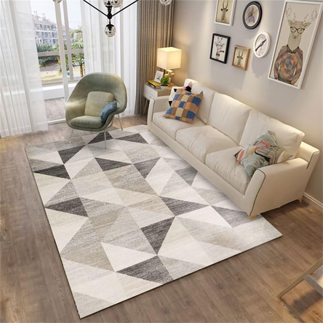 Tapis à poils courts antidérapant et facile d'entretien pour salon