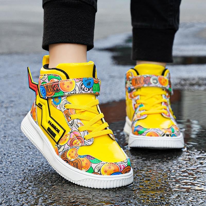 Image of Zixer Men's Light Weight High Top Platform Fashion Synthetic Leather Sneakers | Sports, Crazy Casual Shoes for Mens | Ankle Lace-Up Footwear for Men or Boys