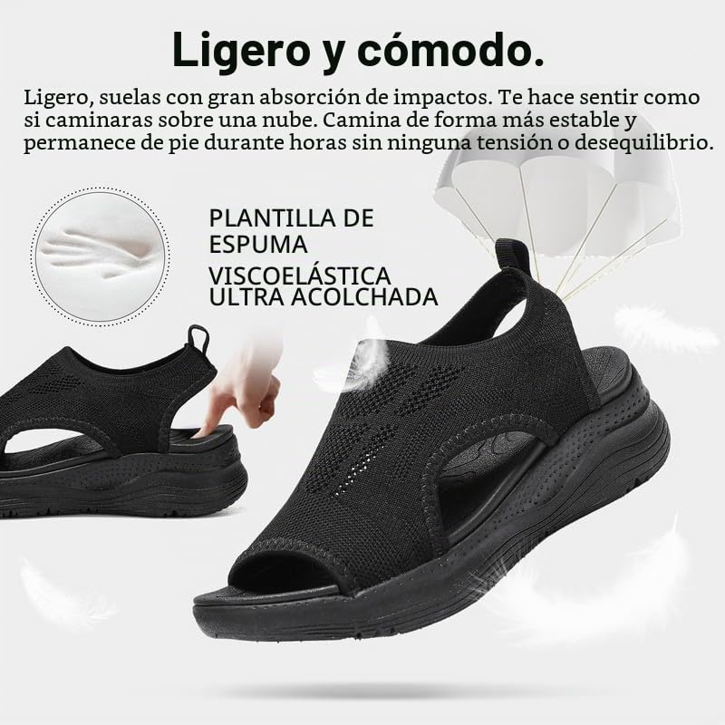 ziitop Sandalias Mujer Verano Comodas Sandalias Ortopedicas para Mujer Deportivas Sandalias de Caminar Punta Abierta Sandalias Trekking Zapatos Verano Planas Sandalias de Playa