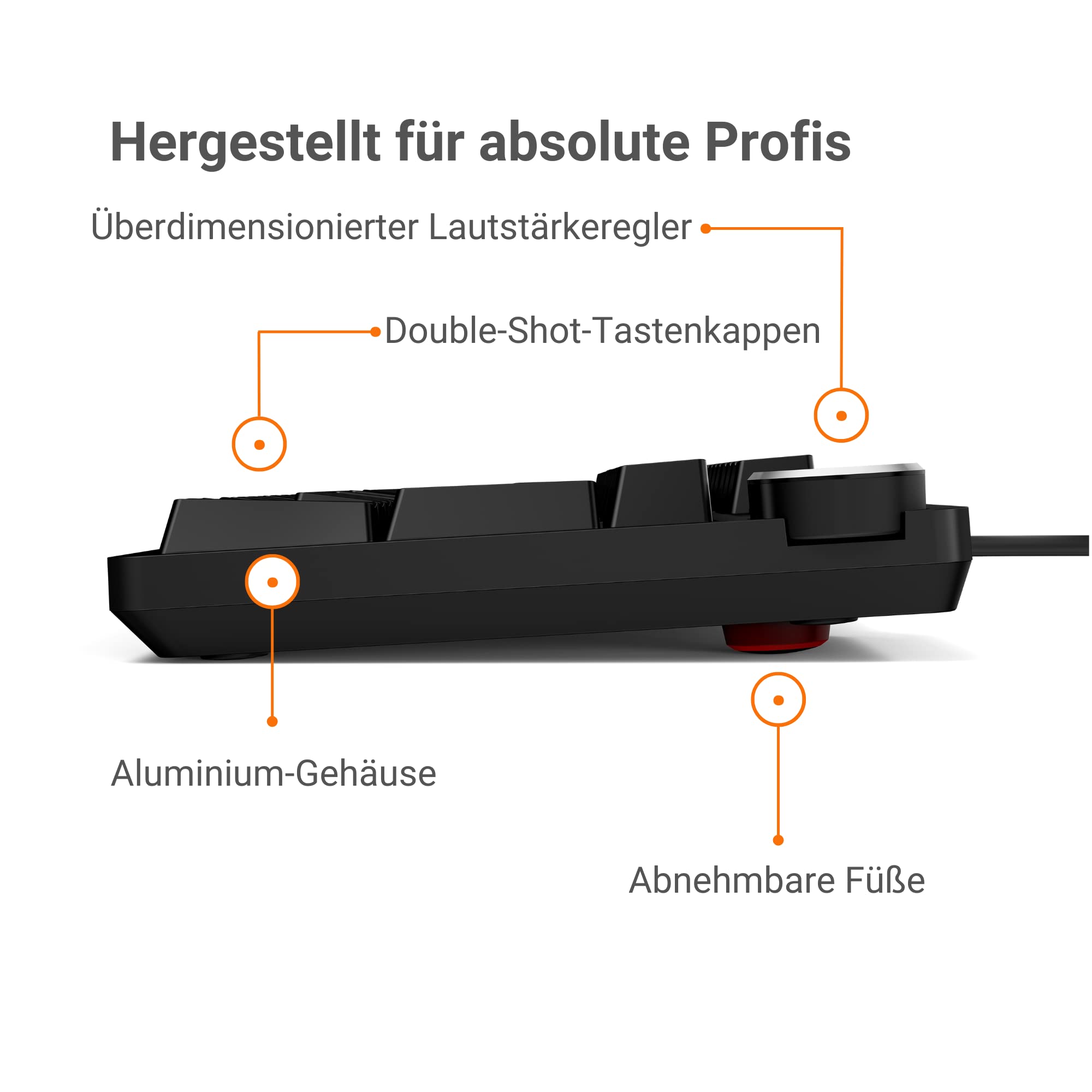 Das Keyboard 6 Professional Mechanische Tastatur QWERTZ DE Layout - 105 Tasten, LED-Beleuchtung, Cherry MX Brown Soft Clicky, USB 3.1 Hub, Multimediatasten, NKRO, Aluminiumgehäuse (DK6PBTLEDMXBDEX)