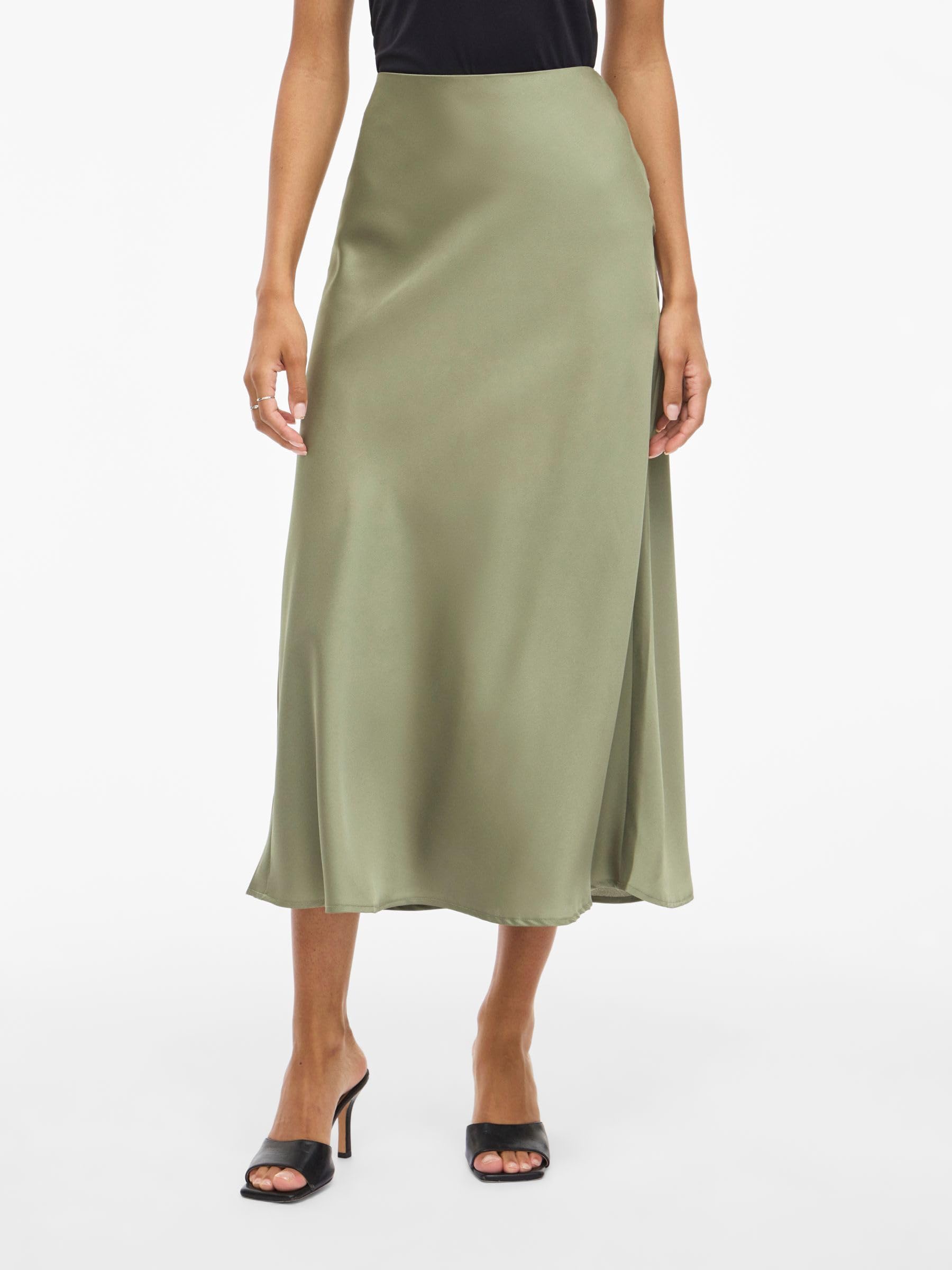 Vila Damska spódnica satynowa Hw Long Skirt-Noos, khaki-zielony (Oil Green), 44