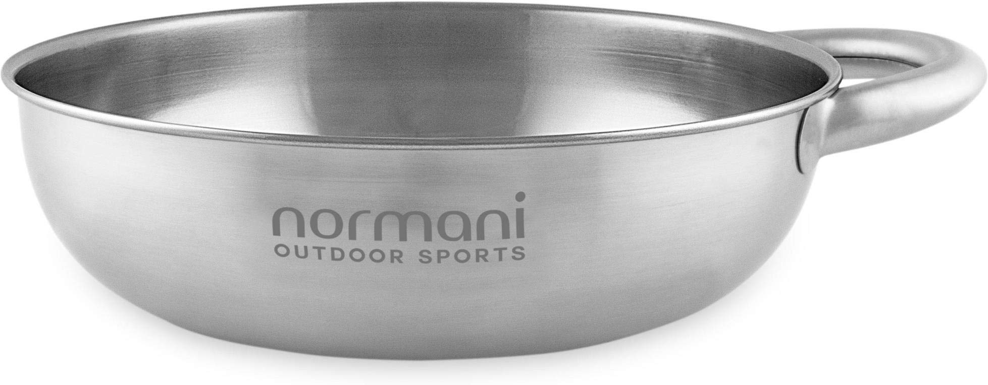 normani OUTDOOR SPORTS 18/8 Edelstahlteller Outdoor-Schale mit Griff - 18 x 5 cm - 1 Liter Fassungsvermögen, Rostfrei, 1er 2er oder 4er Set Farbe 4 Personen