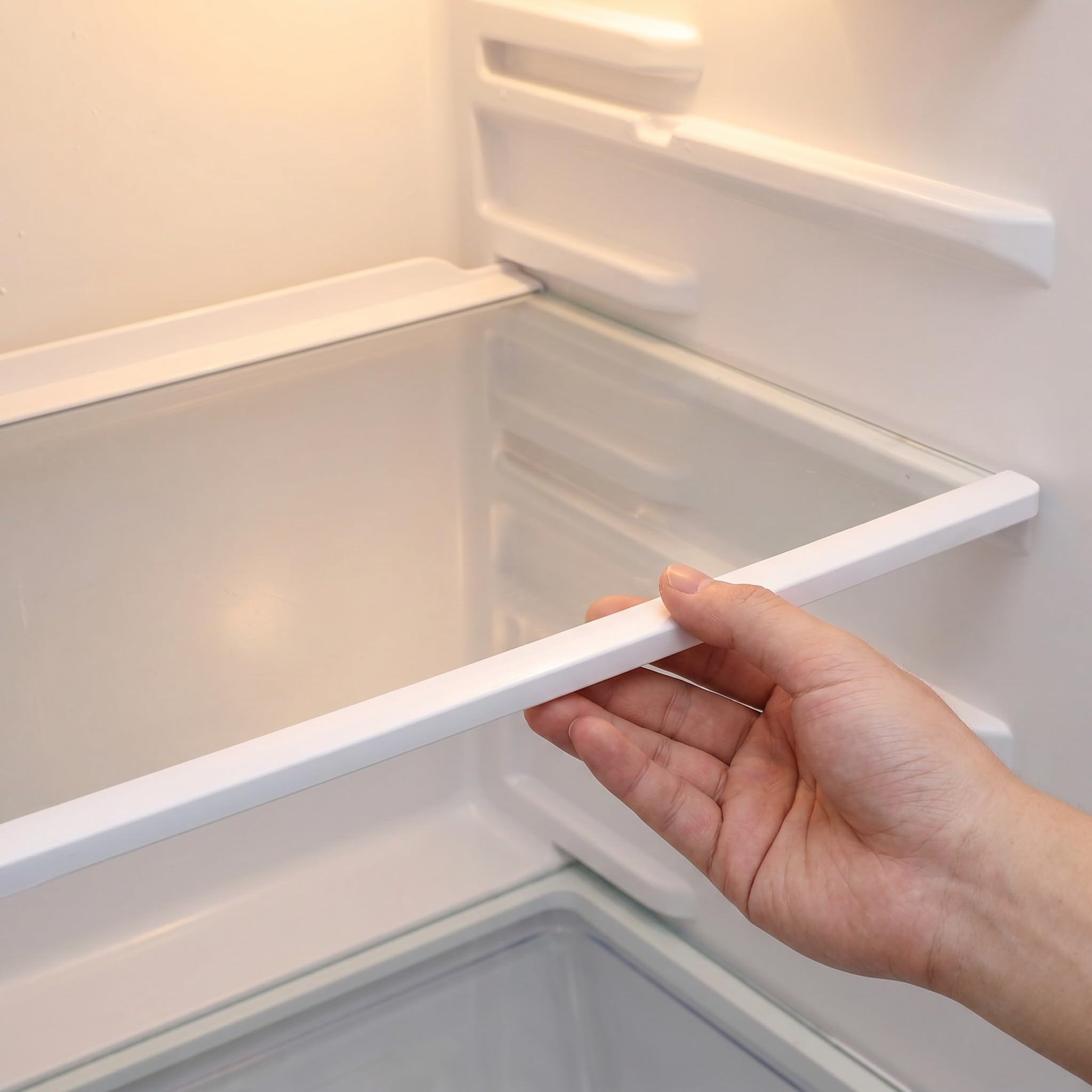 Zerodeko Ripiano di ricambio in vetro temperato per frigorifero, 44 ​​x 35,5 cm, con bordo a doppio strato, divisorio trasparente per frigorifero, ideale per organizzare la cucina.