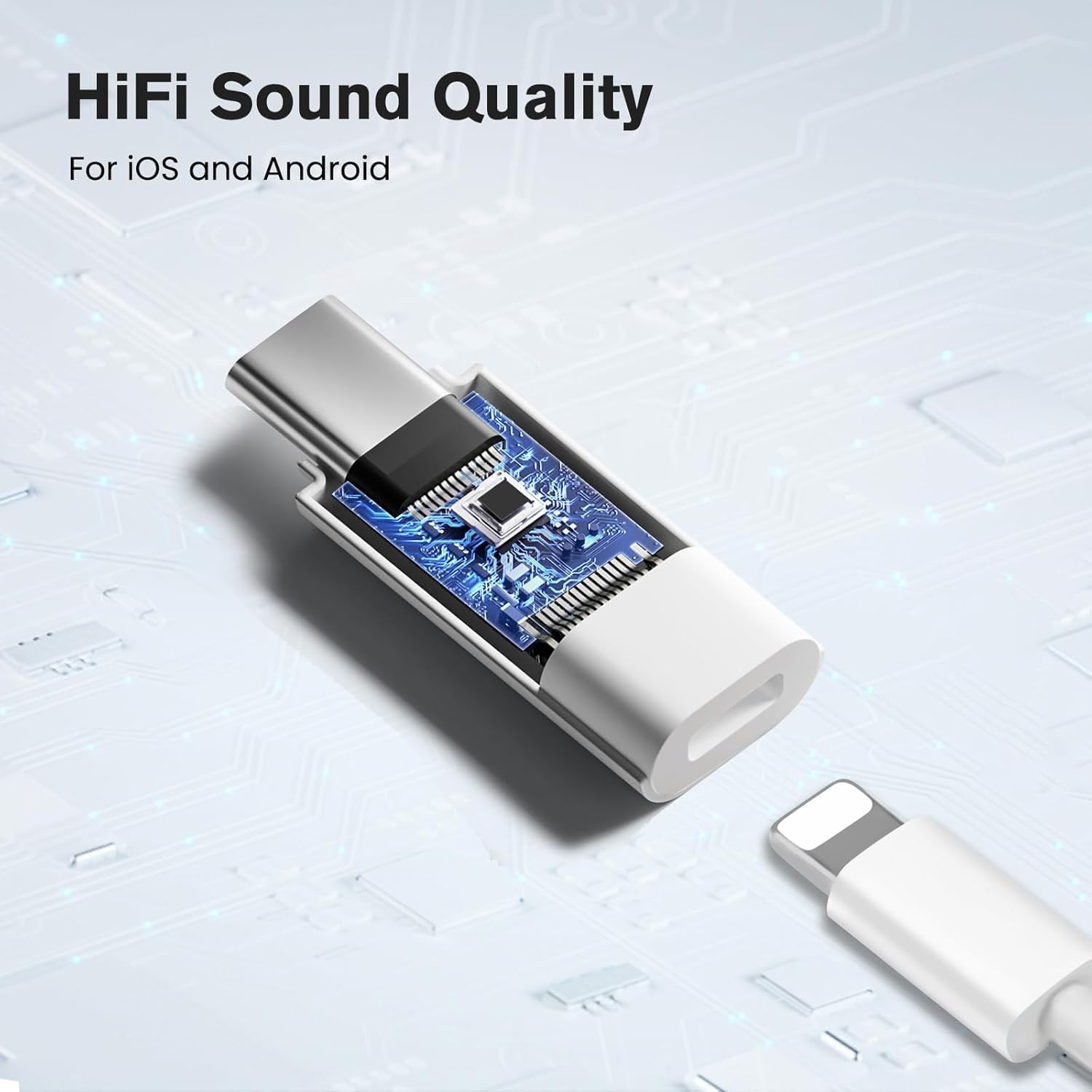 ETZIN Lighting Female to USB C Male Audio Adapter for Phone 15 16 Pro Max Plus IPad Air McBook Galaxy Android Phones, Connector Support Audio & Microphone, Not for Charge & Data Transfer EPL-1518CC — Amazon image 5