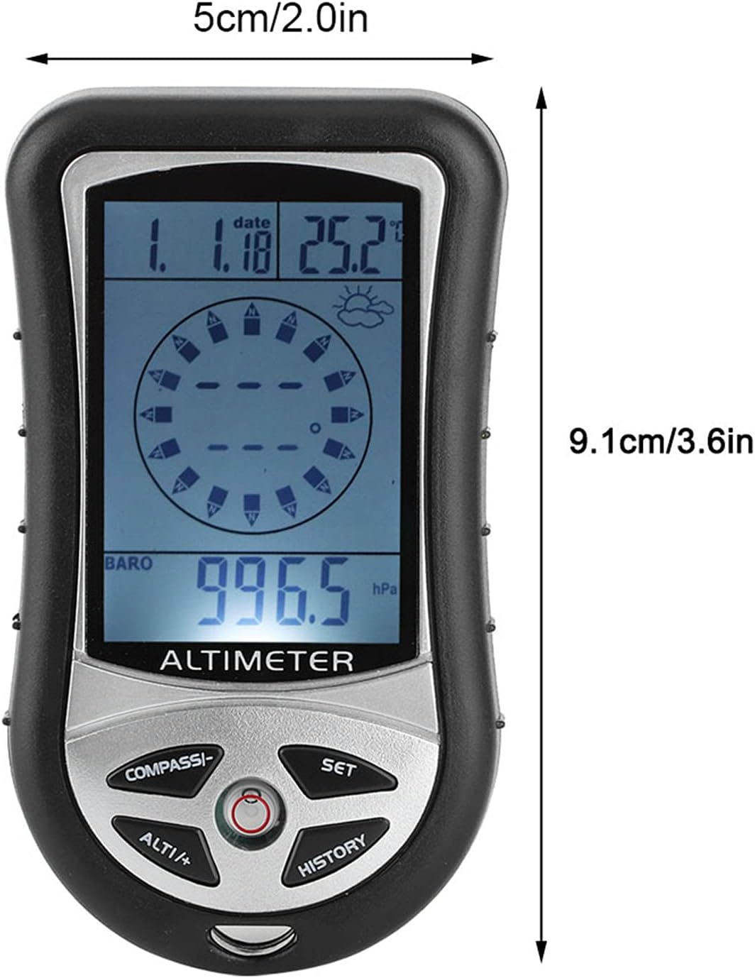 Ruining Barometer Hygrometer, Simple to Use Convenient to Carry Barometer Altimeter Compass for Outdoor Enthusiasts for Camping