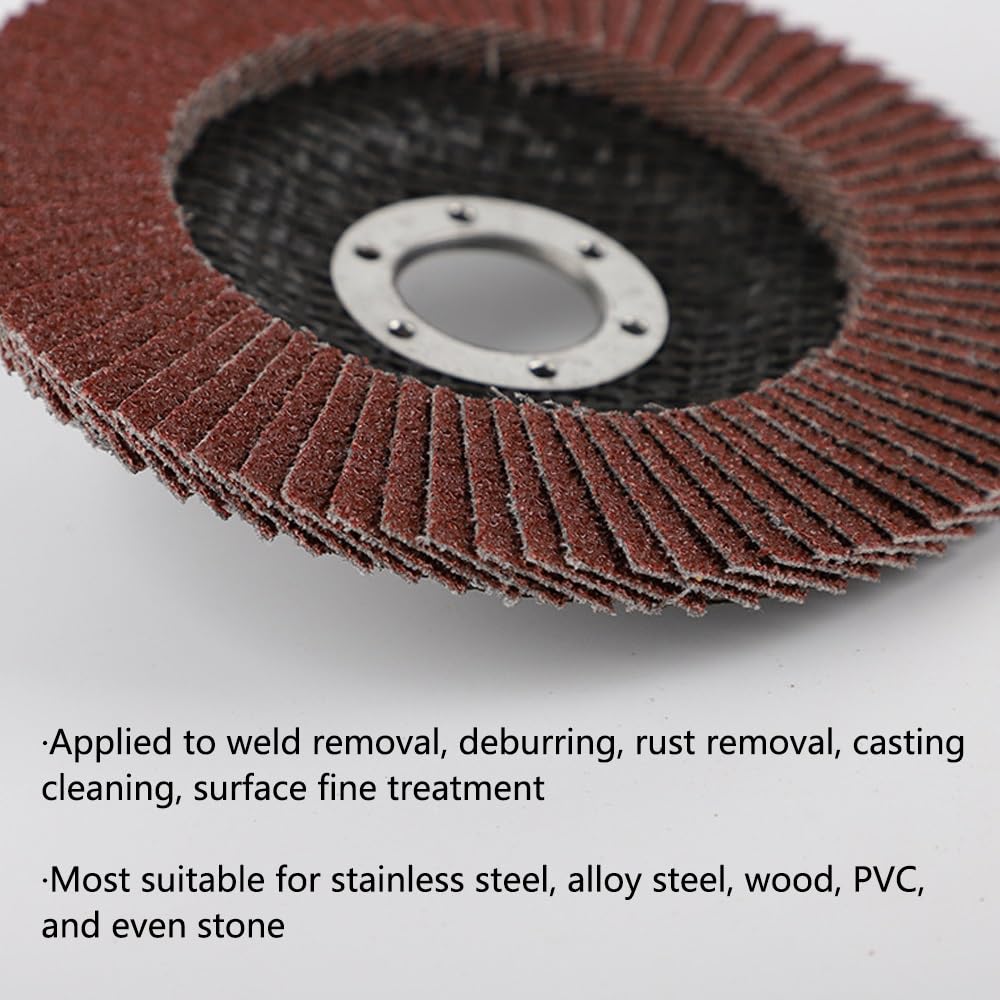 Confezione da 10 dischi lamellari da 4,5" for smerigliatrice angolare - Dischi abrasivi durevoli for metallo e legno(120grit)
