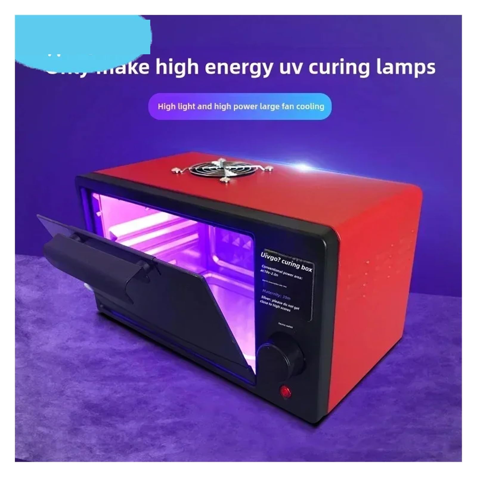 lámpara de curado UV, Caja De Curado UV 365 395 405nm Horno LED For Pantalla Laminación OCA Teléfono LCD Rápido Lámpara Grado Impresión 3D Resina(Switch-Timer,120W,395NM)