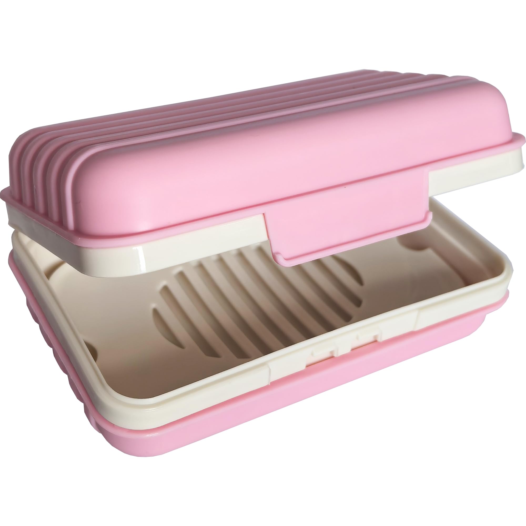 Lofekea Travel Soap Dish Holder with Lid for Shower Travel Soap Case Draining Soap Box Container for Traveling, Camping, Hiking, Gym, Portable, Leakproof, Pink