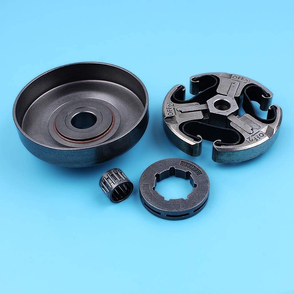 Tambor de Embrague 3/8 "-8T Rim Sprocket Juego de cojinete de Aguja Compatible con Husqvarna 61 66266268 268XP 272 272XP Piezas de Repuesto para Motosierra
