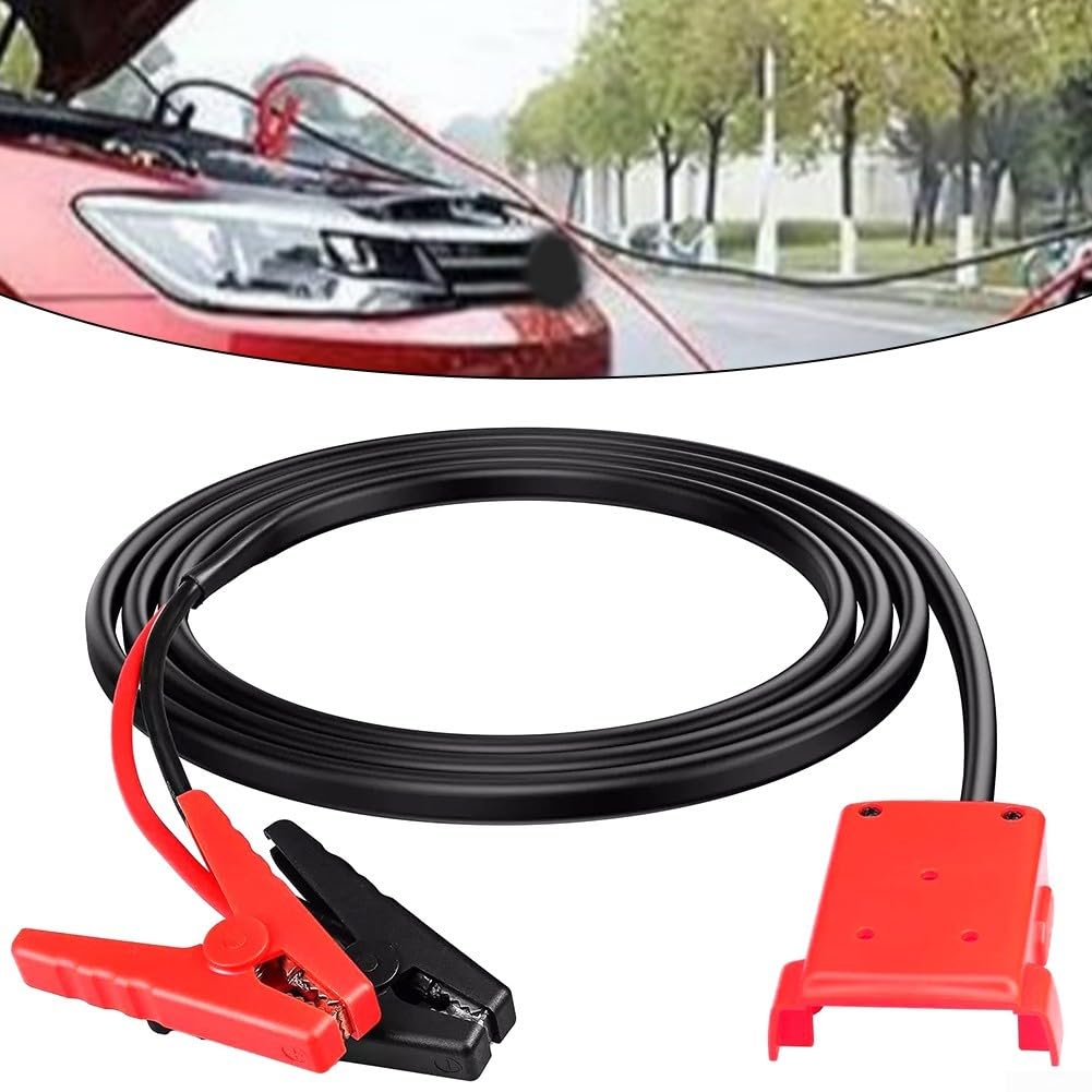 18 V para cable de arranque de batería, 8 AWG, pinzas de cocodrilo, 18 V para batería | Cobre puro de 8 AWG, alta conductividad, transferencia de energía rápida, para pinzas de cocodrilo resistentes, agarre seguro