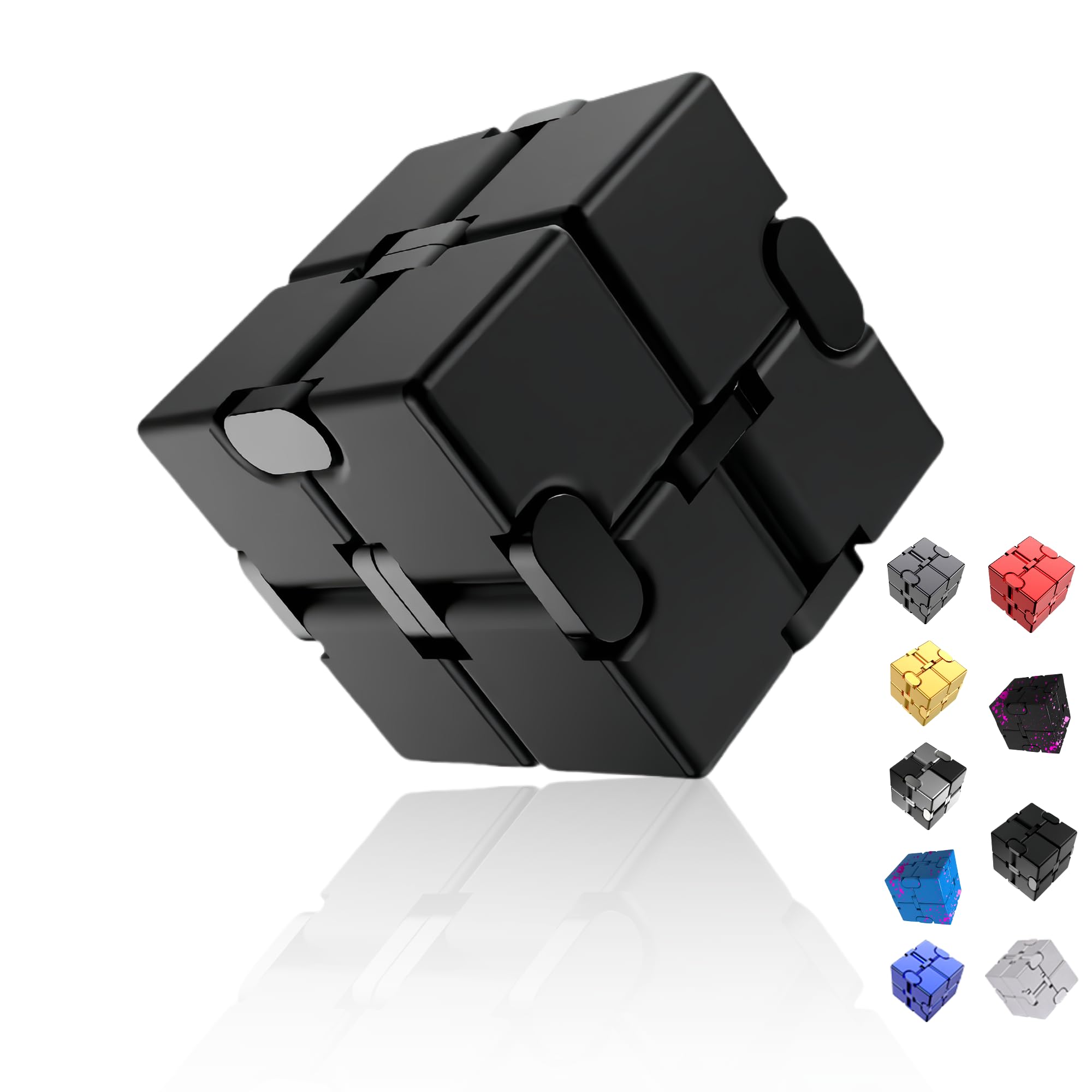 Cubo Infinito Fidget De Aleación De Aluminio – Juguete Anti-Estrés Para Adultos, Hombre Y Mujer, Para Escritorio, Oficina Y Hogar