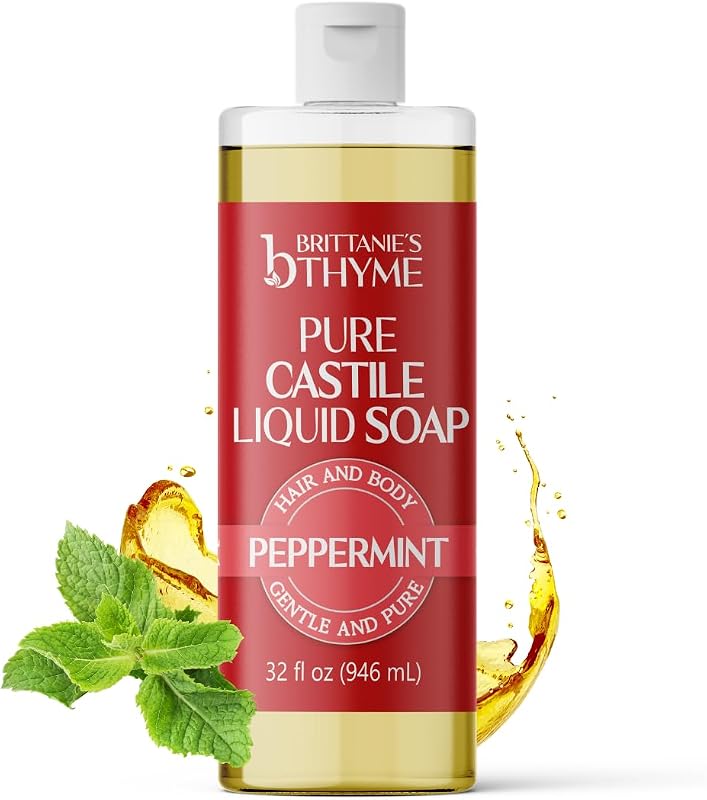 Sabonete líquido Castile Brittanie's Thyme, hortelã-pimenta, 946 mL