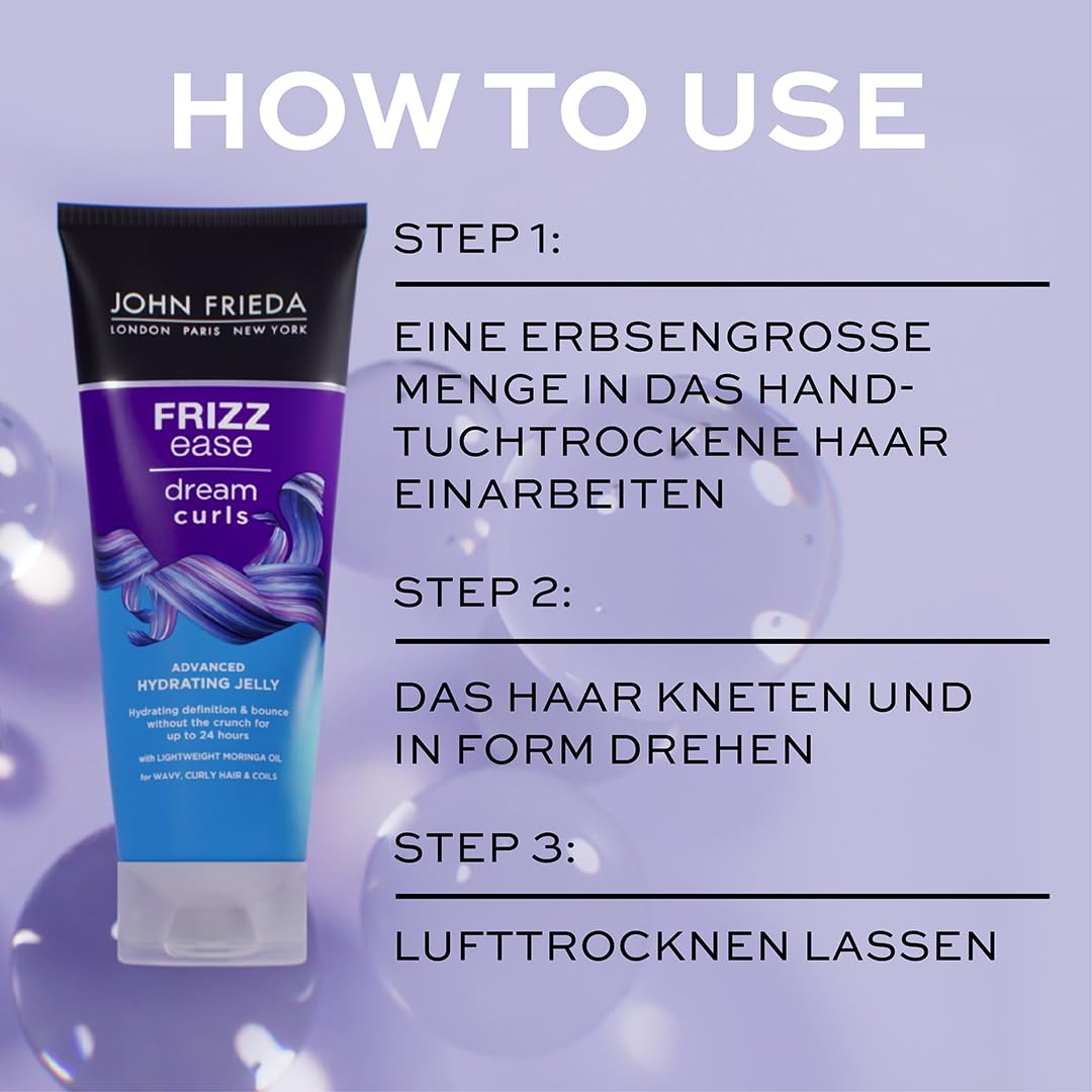 John Frieda Traumlocks Jelly – zawartość: 200 ml – nawilżający – definiuje i nadaje sprężystości do 24 h – Frizz Ease Serie