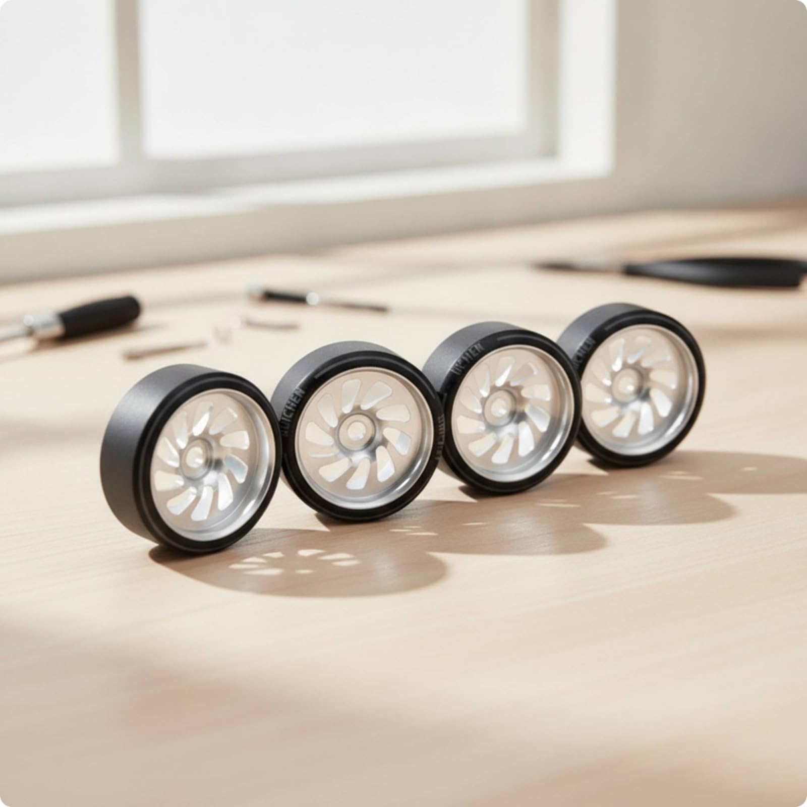 4 Stück reifen mit Felgen Speichendesign RC-räder Hart Modellbauzubehör für Modellbau Tuning, Rot