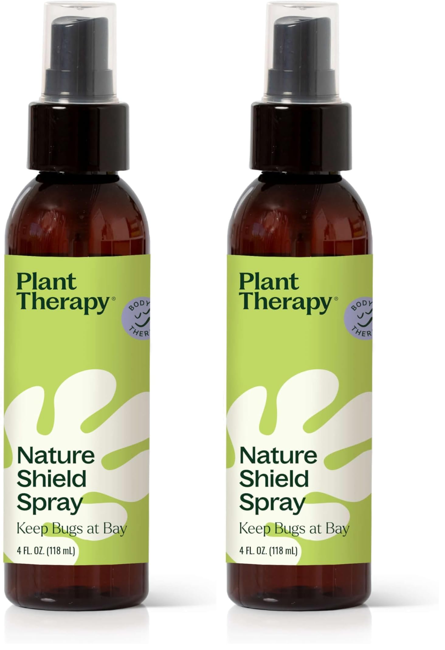 Plant Therapy Nature Shield Spray 4 oz, DEET-Free Outdoor Essential, with Skin-Soothing Aloe &amp; Hydrosols, Refreshing Citronella, Lemongrass &amp; Geranium (Pack of 2)